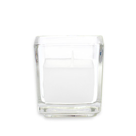 Jeco White Square Glass Votive Candles (12pc/Box)
