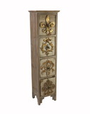 Jeco F-SF011 Wooden Cabinet with Fleur-de-lis Design