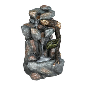 Jeco 26 Inch Rock Fountain with Led Light