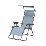 Jeco Bonnie Zero Gravity Chair with Sunshade Pillow and Drink Tray- Gray