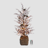 Jeco 30inch Tabletop Twig Tree with Vine Base - White Berry