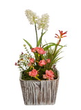 Jeco HD-BT077 Floral arrangement with wooden pot