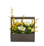 Jeco HD-BT084 Floral arrangement with wooden pot
