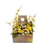 Jeco HD-BT098 Floral arrangement with wooden pot