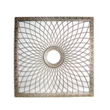 Jeco 28 Inch Square Distressed Gold Metal Wall Decor