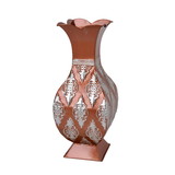 Jeco HD-HADJ018 16 Inch Copper/Silver Metal Vase