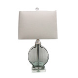 Jeco 24 Inch H Glass Table Lamp with Crystal Base
