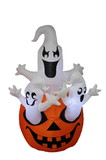 Jeco HLIF010 5Ft Three White Ghosts On Pumpkin