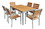 Jeco JP701Y-G 7pcs Light Brown Faux Wood Dining Set