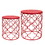 Jeco OF-ST005 Set of 2 Round Metal Side Table - Red