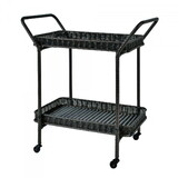 Jeco ORI002-A Espresso Wicker Serving Cart