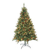 Jeco ST71 7 Feet. Pre-Lit Berrywood Pine Artificial Christmas Tree