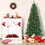 Jeco ST73 7 Feet. Slim Pre-Lit Artificial Christmas Tree With Metal Stand