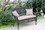 Jeco W00201-FS016-CL Espresso Wicker Patio Love Seat With Orange Cushion and Pillows
