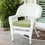 Jeco W00206-C-FS029 White Wicker Chair With Sage Green Cushion