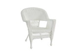 Jeco White Wicker Chair