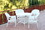 Jeco W00206D-B-G 5pc/Case White Wicker Dining Set Without Cushion