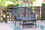 Jeco W00208-LCS029 Santa Maria Espresso Wicker Patio Love Seat And Coffee Table Set - Sage Green Cushion
