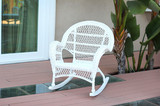 Jeco Santa Maria White Rocker Wicker Chair - Set of 4