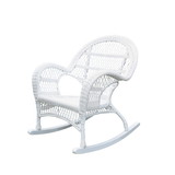 Jeco Santa Maria White Rocker Wicker Chair