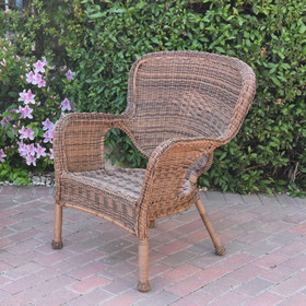 Jeco Windsor Honey Resin Wicker Chair