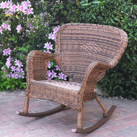 Jeco Windsor Honey Resin Wicker Rocker Chair