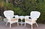 Jeco W00213_2-CES034 Windsor White Wicker Chair And End Table Set With Hunter Green Chair Cushion