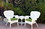 Jeco W00213_2-CES034 Windsor White Wicker Chair And End Table Set With Hunter Green Chair Cushion