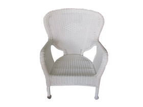 Jeco Windsor White Resin Wicker Chair