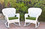 Jeco W00213-R_2-FS034 Set of 2 Windsor White Resin Wicker Rocker Chair with Hunter Green Cushions