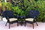 Jeco W00214_2-CES034 Windsor Black Wicker Chair And End Table Set With Hunter Green Chair Cushion