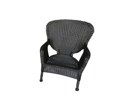 Jeco Windsor Black Resin Wicker Chair