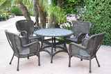 Jeco 5pc/Case Windsor Espresso Wicker Dining Set Without Cushion