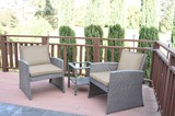 Jeco Mirabelle 3 Pieces Bistro Set with 2 Inch Tan Cushion