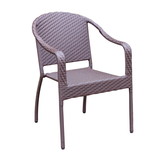 Jeco Cafe Curved Stacking Wicker Chairs