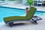 Jeco WL-1_CL1-FS034 Wicker Adjustable Chaise Lounger with Hunter Green Cushion