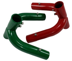 Jensen Swing MFF3 Middle Frame Fitting - Extra Heavy Duty - 2 legged - 2 3/8" O.D. top rail & leg - Green Red - Commercial