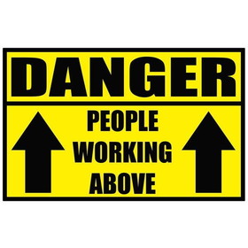 Pro tools People Working Above Warning Sticker