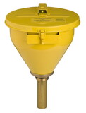 Justrite 08206 Steel Drum Funnel for Flammables, 32" Flame Arrester, Self-Closing Cover, 2" Bung, Yellow - 08206