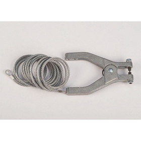 Justrite 08496 Antistatic  Wire For Bonding/Grounding, With Hand Clamp and 1/4 inch Terminal, 10 feet Coiled