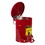 Justrite 09100 6 Gallon, Steel Oily Waste Can, Hands-Free, Self-Closing Cover, Red - 09100