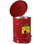 Justrite 09300 10 Gallon, Oily Waste Can, Hands-Free, Self-Closing Cover, Red - 09300