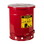 Justrite 09300 10 Gallon, Oily Waste Can, Hands-Free, Self-Closing Cover, Red - 09300
