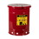 Justrite 09310 10 Gallon, Oily Waste Can, Hand Operated Cover, Red - 09310
