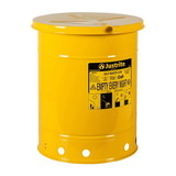 Justrite 09311 10 Gallon, Oily Waste Can, Hand Operated Cover, Yellow - 09311