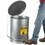 Justrite 09704 21 Gallon, Oily Waste Can, Hands-Free, Self-Closing Cover, SoundGard&trade;, Silver - 09704