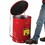Justrite 09708 21 Gallon, Oily Waste Can, Hands-Free, Self-Closing Cover, SoundGard&trade;, Red - 09708
