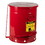 Justrite 09708 21 Gallon, Oily Waste Can, Hands-Free, Self-Closing Cover, SoundGard&trade;, Red - 09708