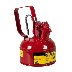 Justrite 10001 Type I Steel Safety Can w/Trigger-handle for flammables, 1 pt, Red - #10001