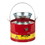 Justrite 10903 3 Gallon Steel Drain Can, Plated Steel Funnel, Red - 10903